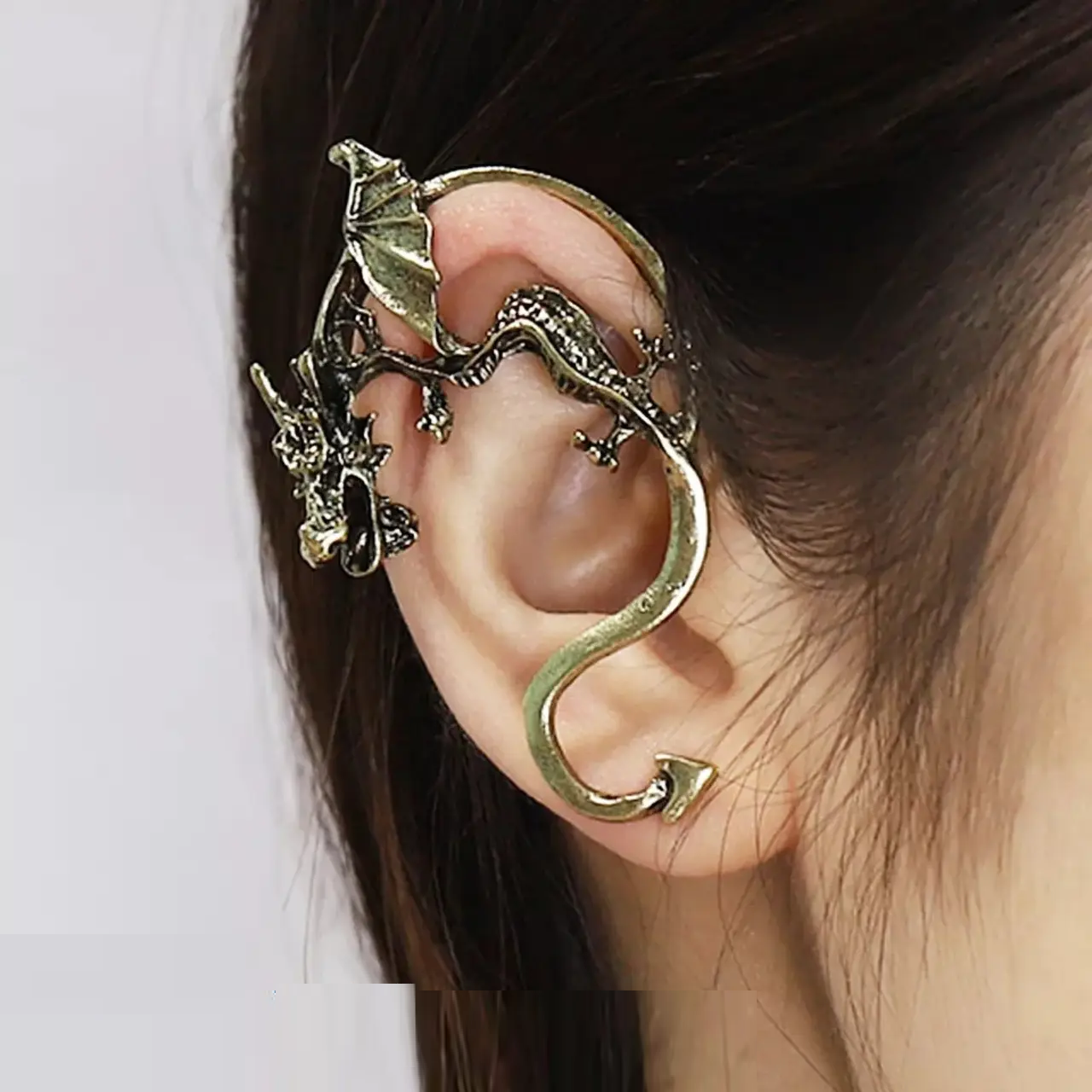 Кафф кліпс на вухо у формі Дракона Дракон Earcuff