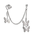 Кафф кліпс на вухо Метелик кристали сережка Earcuff Кліп каф, фото 2