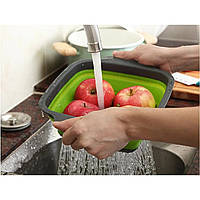 Зелене силіконове сито з ручками