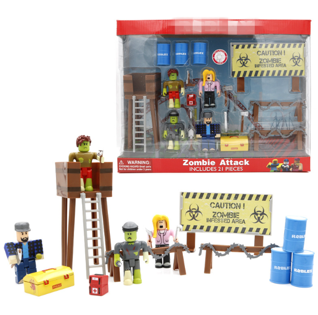 Великі ігрові фігурки Roblox в коробці атака зомбі, іграшкові чоловічки Роблокс набір, фото 1
