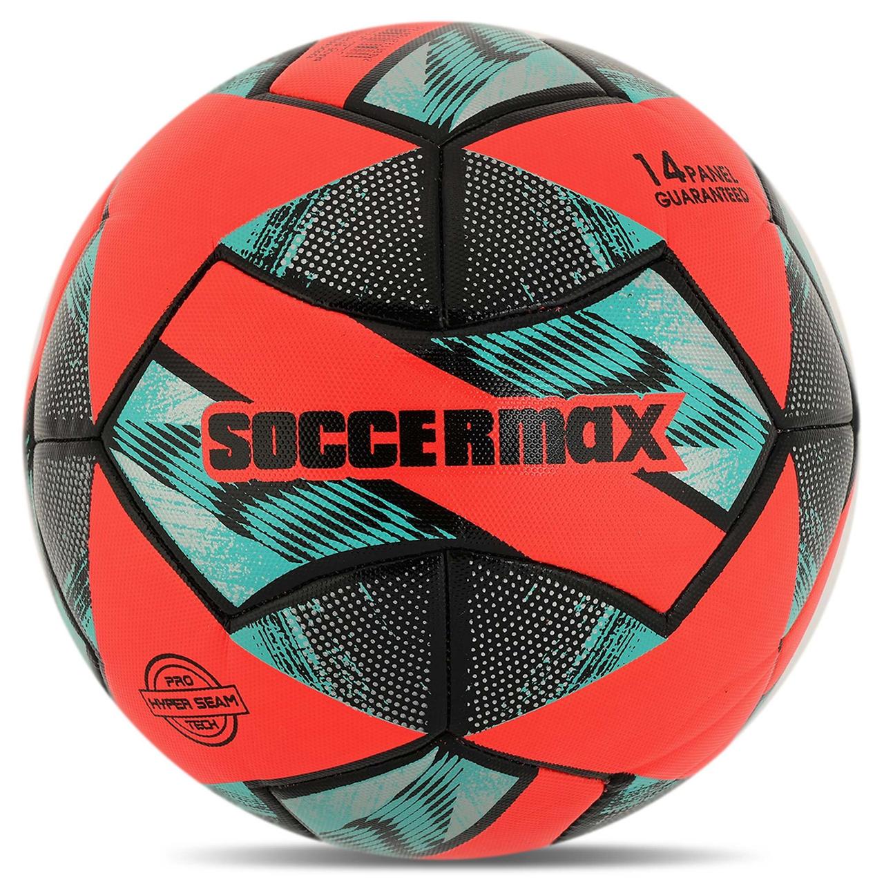 М'яч футбольний SOCCERMAX FB-4126 (PU) розмір 5 всепогодний червоний-чорний