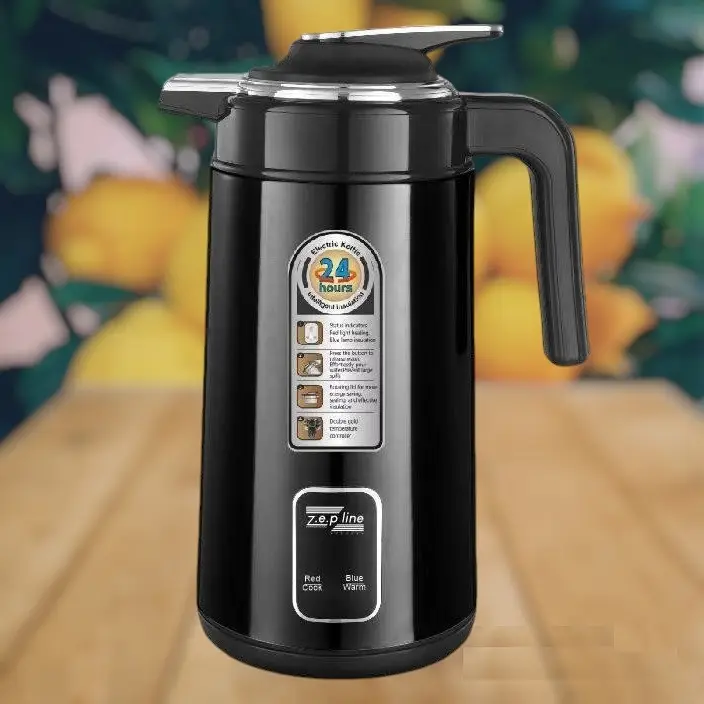 Електричний термос чайник 3 л, з індикатором температури, Zepline ZP-106, Чорний, фото 1