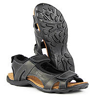 Літні шкіряні сандалі ЕКО чорні