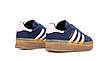 Жіночі кросівки Adidas Gazelle Bold Blue Темно-сині Кеди Адідас Газель Болд на платформі шкіряні демісезон, фото 3
