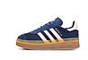 Жіночі кросівки Adidas Gazelle Bold Blue Темно-сині Кеди Адідас Газель Болд на платформі шкіряні демісезон, фото 4