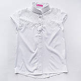 Біла блуза для дівчинки з мереживним гіпюром на поличці Felicity SmileTime, фото 2