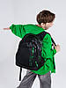 Рюкзак шкільний ортопедичний для хлопчика підлітковий 5-11 клас три змійки чорний з зеленим SkyName 90-146-4, фото 10