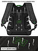 Рюкзак шкільний ортопедичний для хлопчика підлітковий 5-11 клас три змійки чорний з зеленим SkyName 90-146-4, фото 7