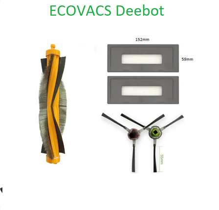 Набір запчастин для робота пилососа Ecovacs Deebot Ozmo 610 DD7G 930 DG7G 960 DG8G (5 предметів), фото 1
