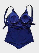 Цілисний купальник великих розмірів Fuba 24045 синій 54 56 58 60 62 розмір, фото 5