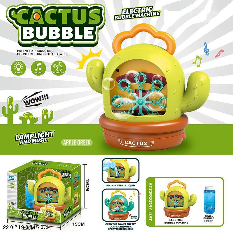 Установка з мильними бульбашками KB 1286 "Cactus Bubble" + мильний розчин (зелений)