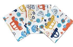 Набір з 3-ох теплих дитячих фланелевих (байових) пелюшок для новонароджених 90 х 80 см BST машинки