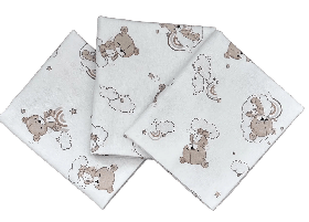 Набір з 3-ох теплих дитячих фланелевих (байових) пелюшок для новонароджених 90 х 80 см BST Рожевий + Сірий