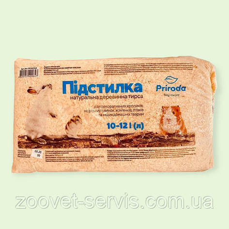 Натуральна деревна підстилка Тирса Природа для гризунів, 900 г, фото 1