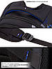 Рюкзак шкільний ортопедичний для хлопчика підлітковий 5-11 клас три змійки чорно-синій SkyName 90-146-1, фото 9