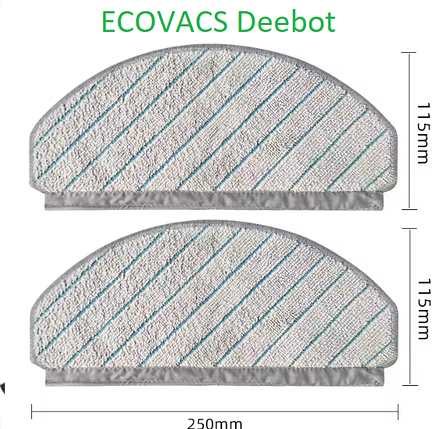 Серветки для робота пилососа Ecovacs Deebot Ozmo T10 ( DBX33 ) , T10 Plus ( DBX33 ) 2 штуки, фото 1