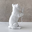 Декоративний настільний світильник у вигляді статуетки "Білий тигр" з полістоуну висота 25 см, фото 3