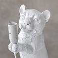 Декоративний настільний світильник у вигляді статуетки "Білий тигр" з полістоуну висота 25 см, фото 4