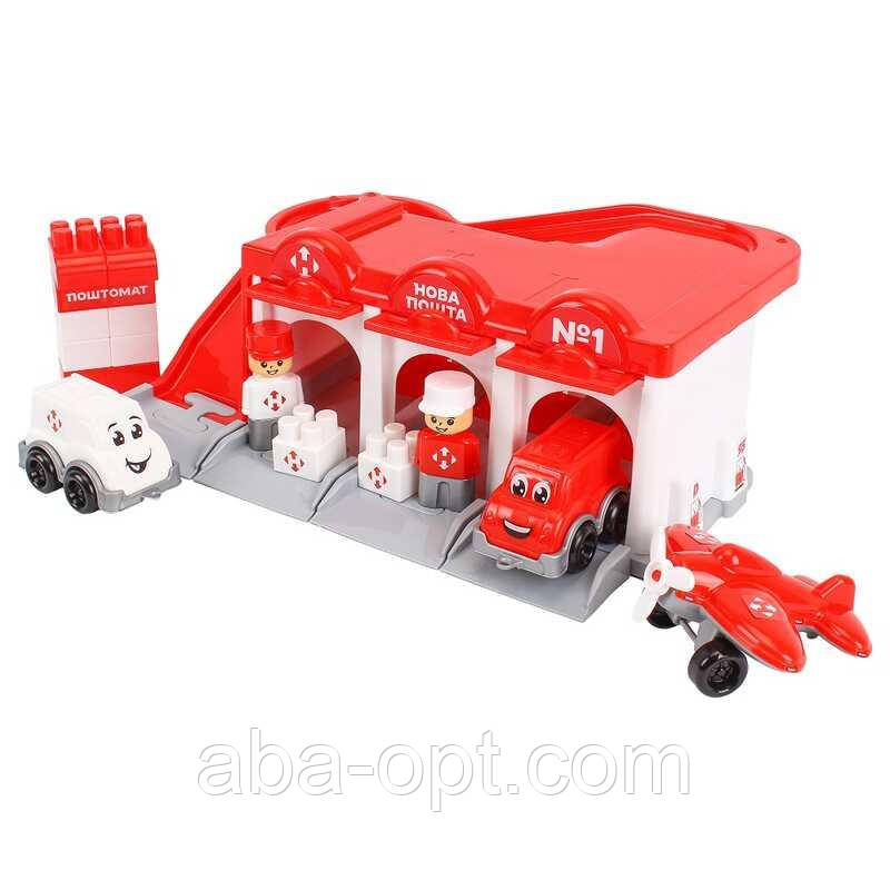 Гра Паркінг 8454 (3) "Technok Toys", 2 машинки, літак, фігурки, будівельні елементи, в коробці, фото 1