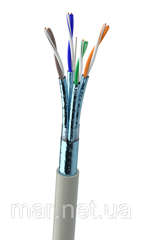 Кабель внутрішній F/FTP КПпВЕ-ВПЕ кат. 7 600МГц 4x2x0.56 500м PVC Одескабель, фото 1