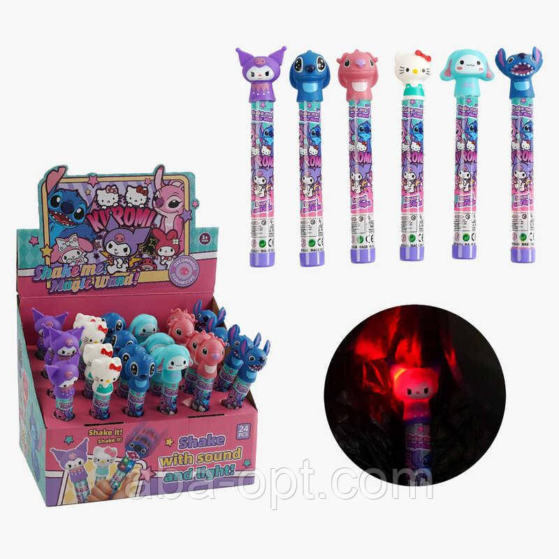 Паличка зі світлом C 68802 (24) ЦІНА ЗА 24 ШТУКИ В БЛОЦІ, “Герой”, підсвічування, пискавка, гумова фігурка, висота палички - 21, фото 1