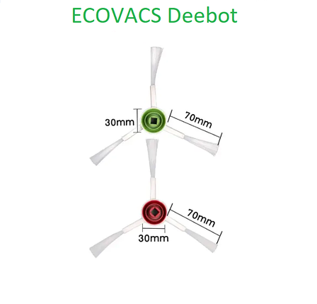 Бічна щітка для робота-пилососа Ecovacs Deebot Ozmo T10 X1 (DEX11) (DEX55) T20 2 шт, фото 1