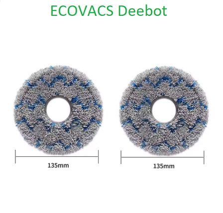 Серветка ганчірки для робота-пилососа Ecovacs Deebot Ozmo T10 turbo X1 (DEX11) T20 (DLX23) T30 (DDX14) X2 2шт, фото 1