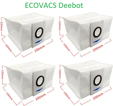 Мішок для робота-пилососа ECOVACS Deebot OZMO T10 T10 Turbo (DBX23) T10 Plus (DBX33) X1 X1 Plus T20 4шт, фото 1