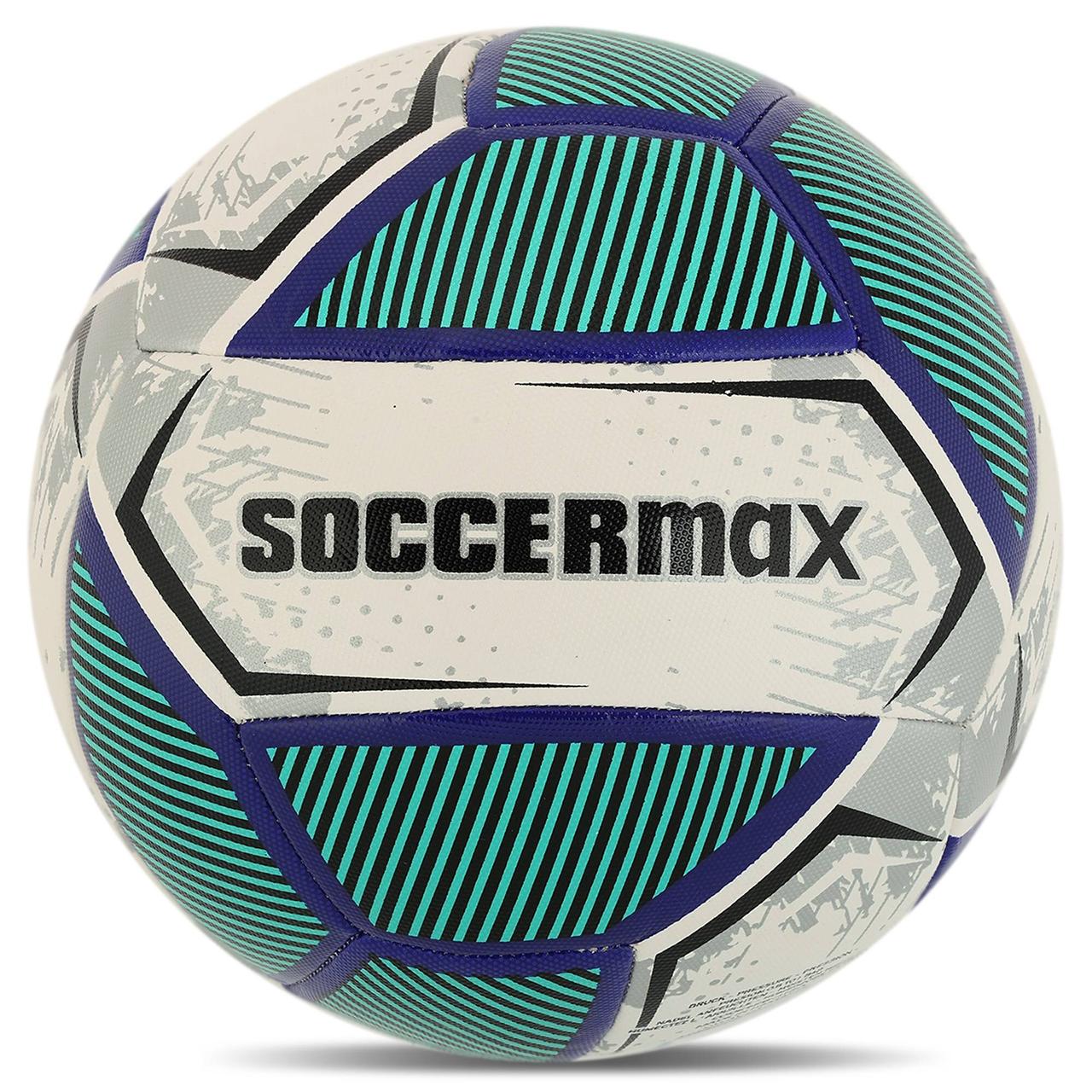 М'яч футбольний SOCCERMAX FB-4120 (PU) розмір 5 всепогодний білий-синій