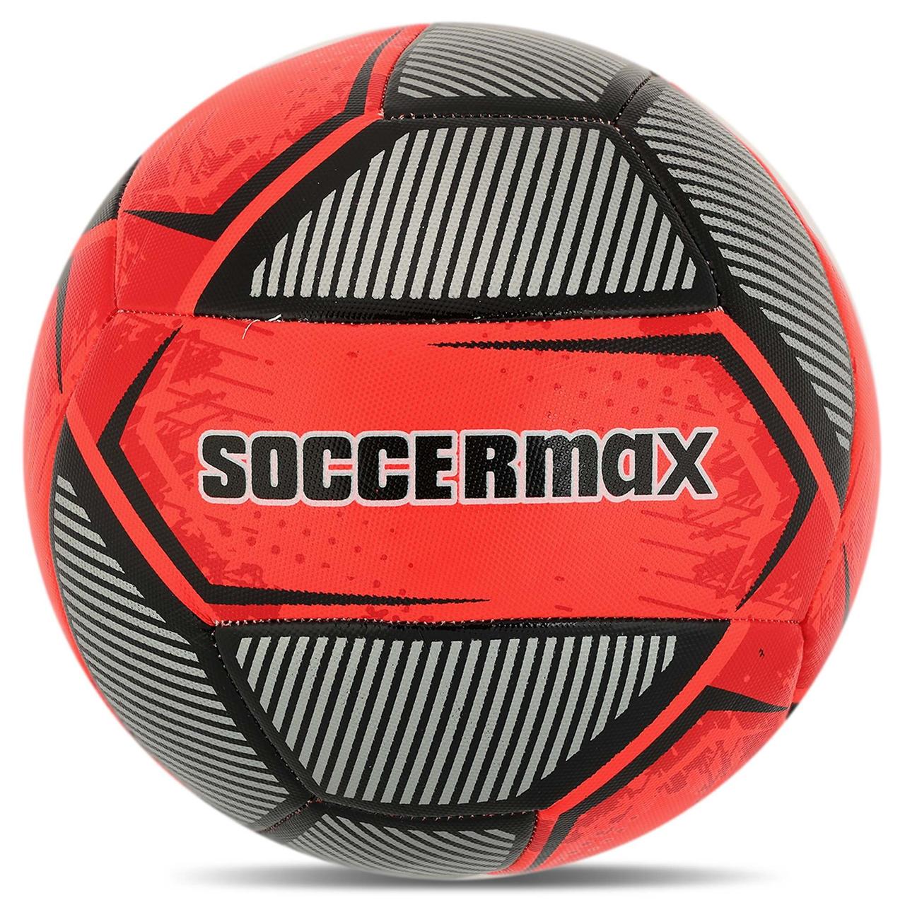 М'яч футбольний SOCCERMAX FB-4120 (PU) розмір 5 всепогодний червоний-чорний