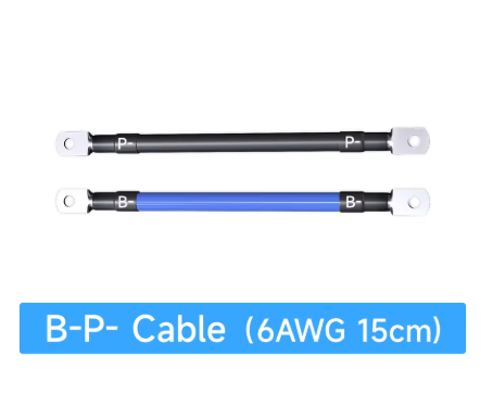 Силовий кабель B-P+ 6AWG 15 см для акумулятора (чорний/синій)