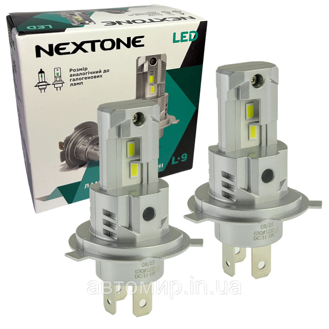 Автомобільні світлодіодні LED/ЛІД лампи у фару головного світла Nextone L9 H4 11-18V 6000K 20W 6000L, фото 1