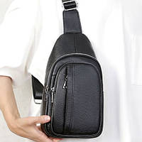 Чоловіча шкіряна сумка-слінг на одне плече TIDING BAG 83228