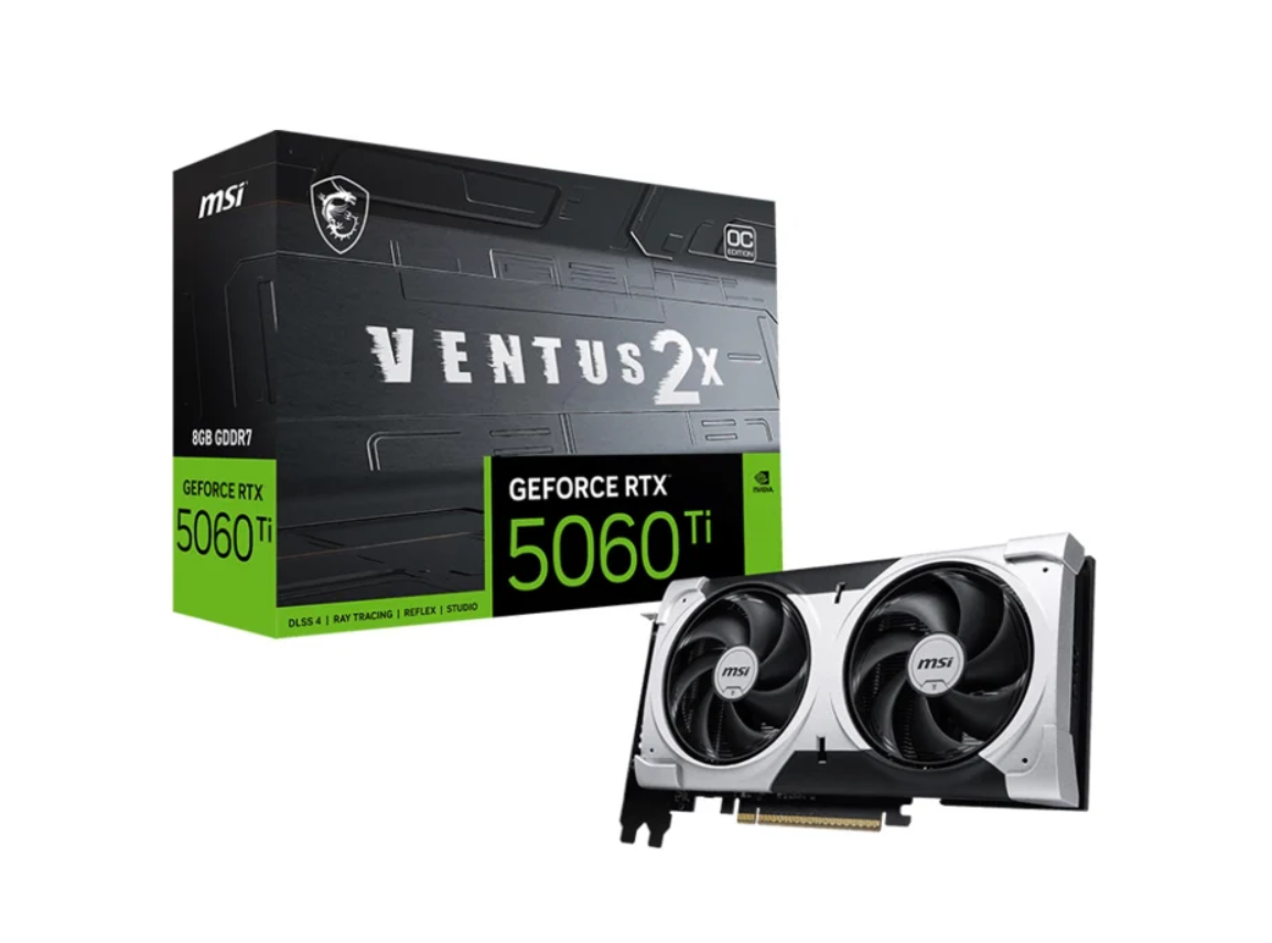 Відеокарта MSI GeForce RTX 5060 Ti Ventus 2X OC Plus 8GB GDDR7 DLSS4 (5060 Ti 8G VENTUS 2X OC PLUS), фото 1