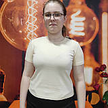 Футболка Dias жіноча з бавовни беж кольору класична довжина, фото 2