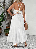 Сарафан білий максі для пляжу, тканина жатка М/44-46 р, фото 5
