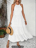 Сарафан білий максі для пляжу, тканина жатка М/44-46 р, фото 3