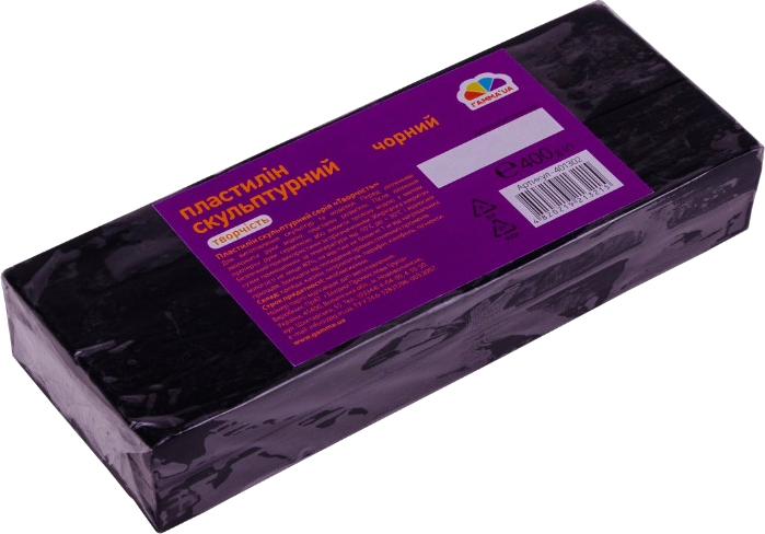 Пластилін скульптурний (400г, чорний) ГАММА’UA Творчість 401302