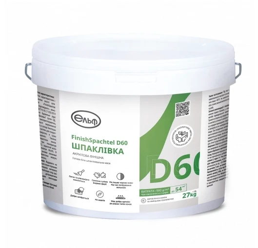 Шпаклівка акрилова ELF Decor Finish Spachtel D60 27 кг, фото 1