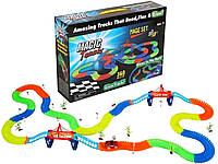 Світний автотрек, Дитяча траса для машинок, Перегони трек для дітей, Конструктор дорога (360 деталей), Автотрек іграшки, BSP
