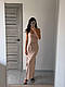 Жіноча легка літня довга сукня майка максі з поясом зав'язкою сарафан з 2 розрізами віскоза, фото 10