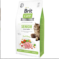Сухий корм Brit Care Cat GF Senior Weight Control для літніх кішок із надмірною вагою курка 7 кг