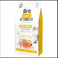 Сухий корм Brit Care Cat GF Haircare Healthy & Shiny Coat для кішок догляд за шкірою та вовною лосось і курка 2