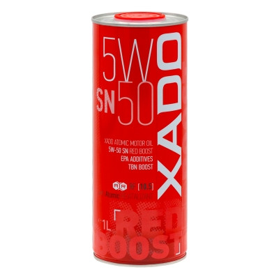 Моторна олива XADO Atomic Oil 5W-50 SN RED BOOST синтетична 1л, фото 1