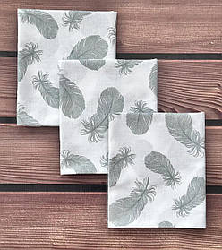 Пелюшки дитячі легкі ситцеві 3 шт. розмір 100*110 см бавовна в пологовий будинок BST сіре пір'ячко