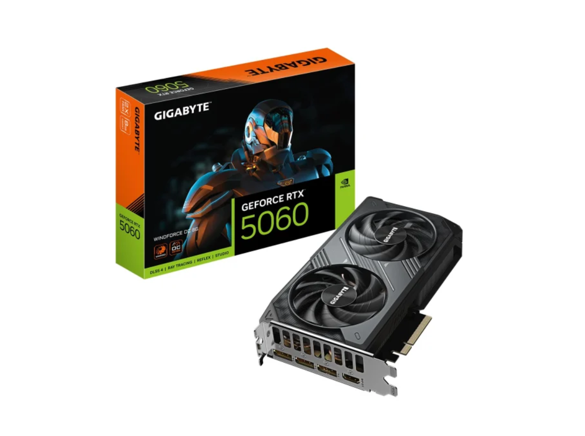 Відеокарта Gigabyte GeForce RTX 5060 Windforce OC 8GB GDDR7 DLSS4 (GV-N5060WF2OC-8GD)