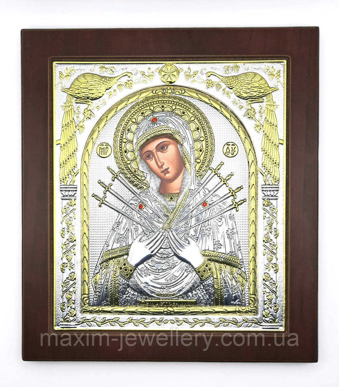Срібна ікона "Семистрільна ікона Божої Матері", фото 1