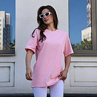 Женская футболка розовая простая однотонная удобная дышащая качественная
