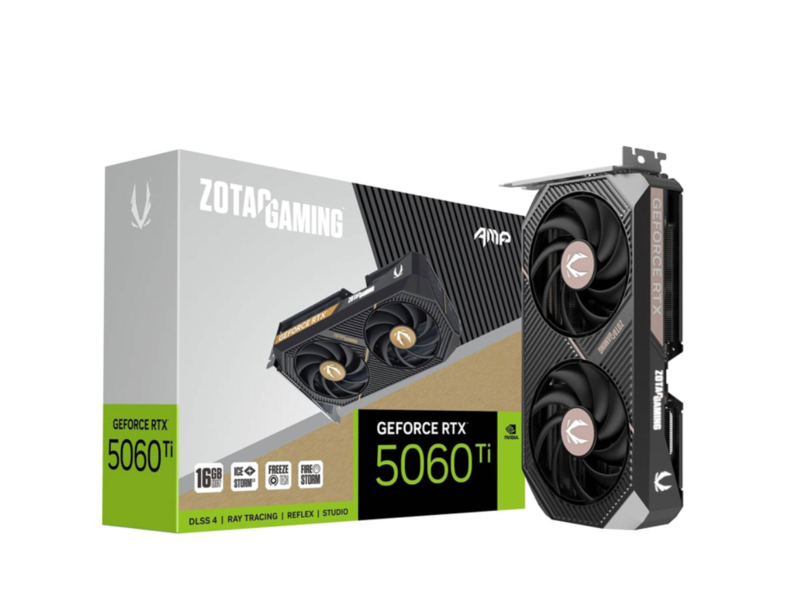 Відеокарта Zotac GeForce RTX 5060 Ti AMP 16GB GDDR7 DLSS4 (ZT-B50620F-10M)