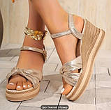 Жіночі, ошатні босоніжки на платформі 37 р устілка 23,5 см, фото 4